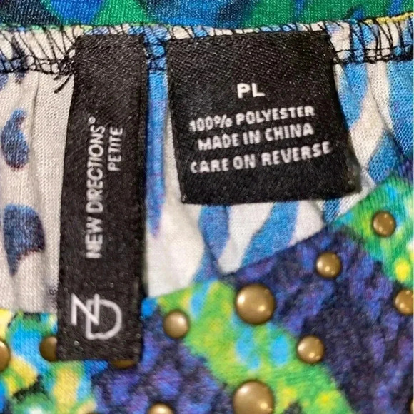 New Directions Multi Color Animal Print CasualTop Size PL - Picture 5 of 8